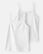 Girls 2-Pack Cami Tank Tops - White, image 1 of 3 slides