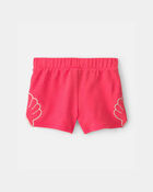 Toddler Girl Shell French Terry Shorts - Coral, image 3 of 5 slides