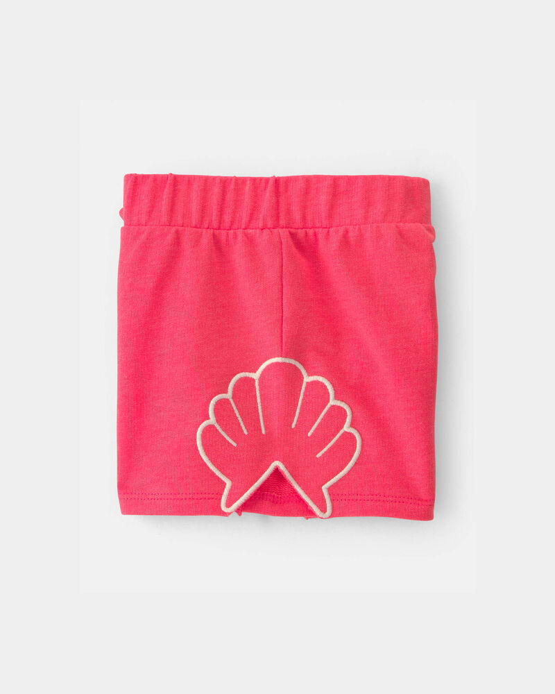 Toddler Girl Shell French Terry Shorts - Coral, image 2 of 5 slides
