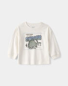 Baby Boy Dinosaur Long-Sleeve Graphic Tee - Cream, image 1 of 4 slides