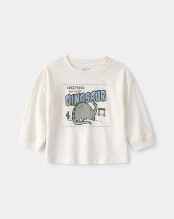 Baby Boy Dinosaur Long-Sleeve Graphic Tee - Cream, 