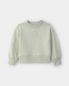 Toddler Girl OshKosh Logo French Terry Pullover Sweatshirt - Green, image 1 of 3 slides