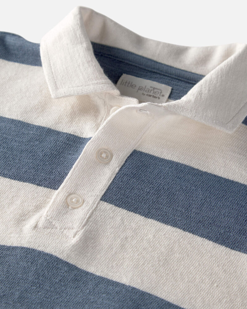 Toddler Boy Polo Shirt Made with Organic Cotton in Stripes, image 2 of 4 slides