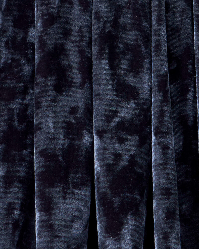 Girls Velour Skater Skirt - Navy, image 3 of 4 slides