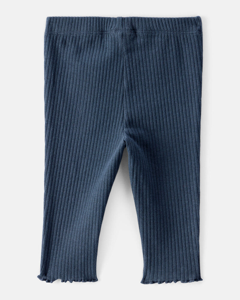 Baby Girl 2-Pack Knit Pull-On Pants Set - Grey/Navy, image 6 of 7 slides
