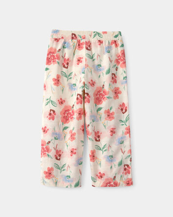 Toddler Girl Floral Pants - Cream, 