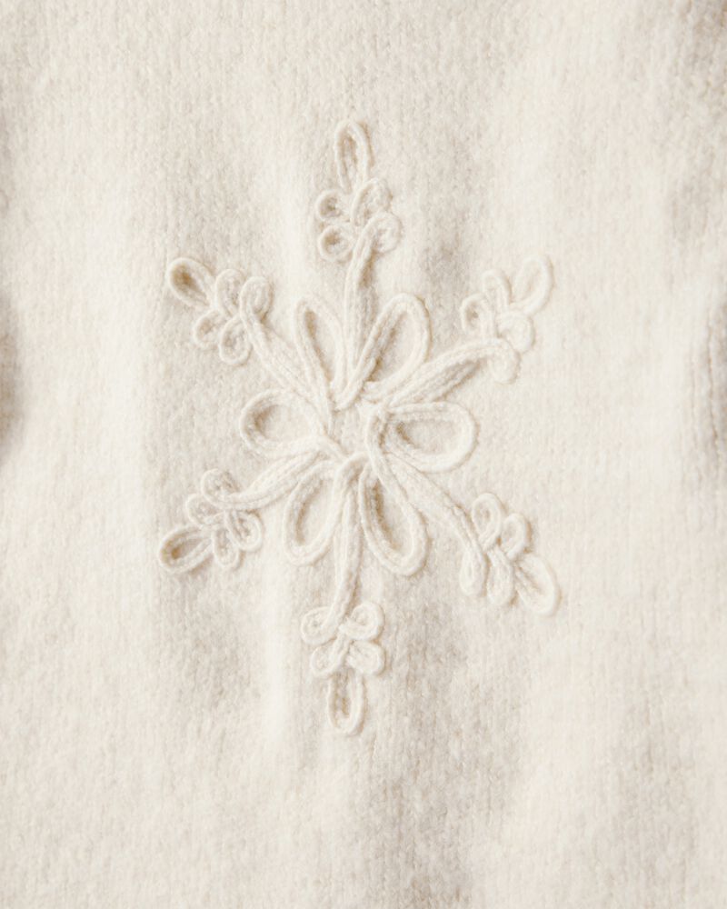 Toddler Girl Snowflake Long-Sleeve Sweater - Cream, image 2 of 4 slides