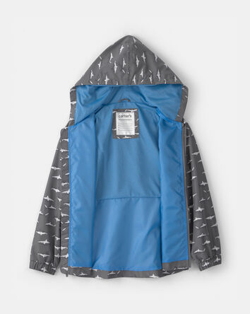Boys Shark Raincoat - Grey, 