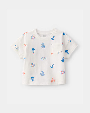 Toddler Boy Nautical Pocket Tee - White, 