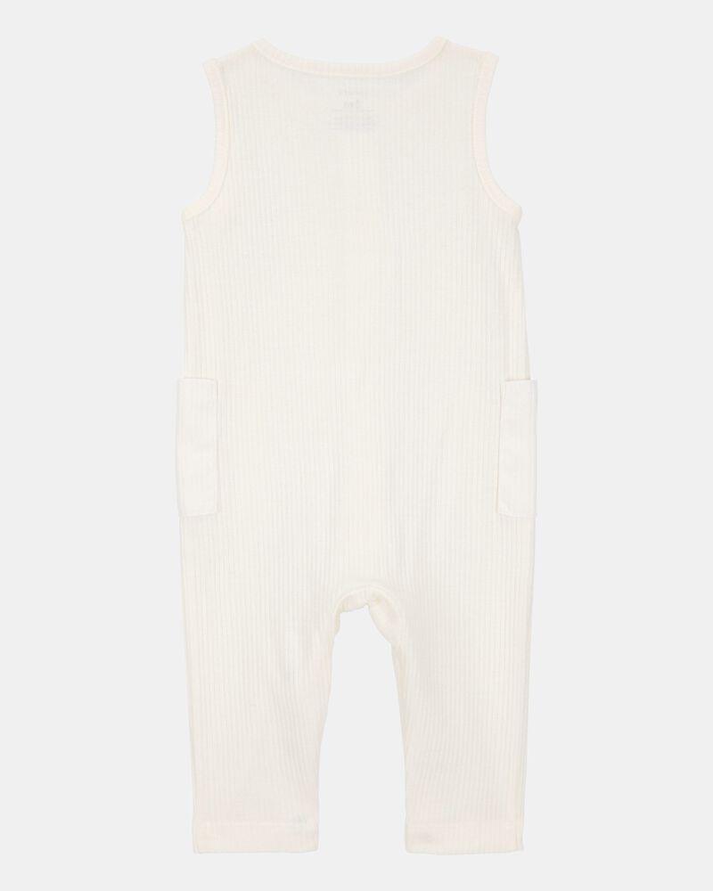 Baby 2-Piece Jumpsuit & Sock Set - Ivory, image 2 of 5 slides