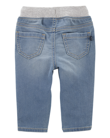 Baby Pull-On Knit Denim Pants, 