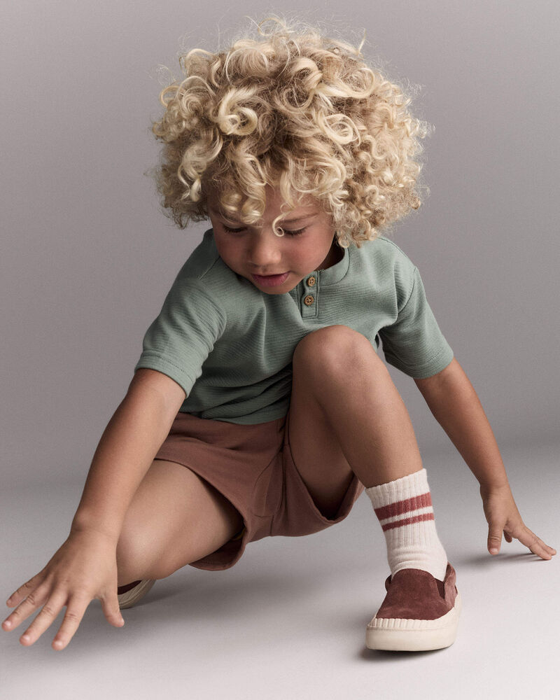 Toddler Boy Henley Tee with Pocket - Sage, image 3 of 6 slides