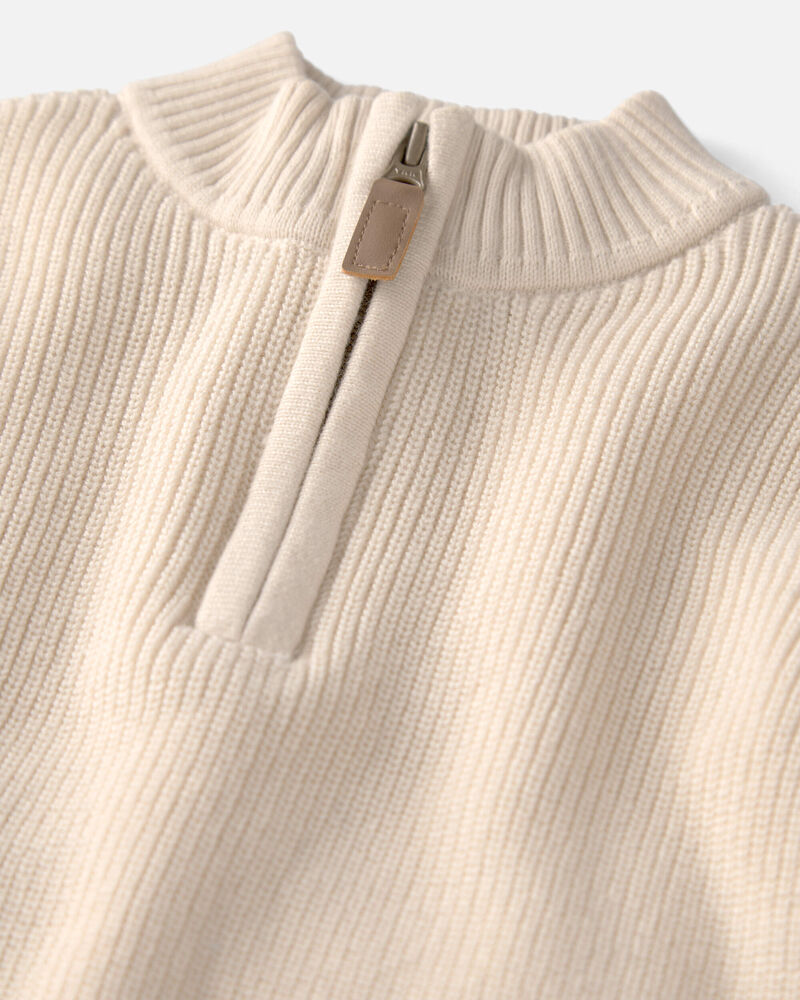 Toddler Boy Organic Cotton Quarter-Zip Pullover, image 2 of 4 slides