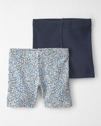 Toddler Girl 2-Pack Organic Cotton Ribbed Pedal  Shorts, 
