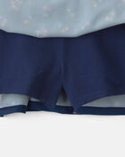 Girls Floral Active Skort - Navy, image 2 of 4 slides