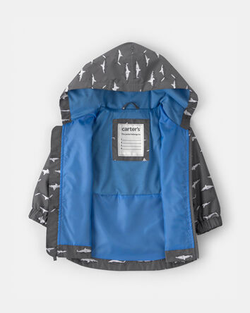 Baby Boy Shark Raincoat - Grey, 