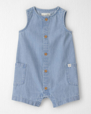 Baby Organic Cotton Chambray Romper , 