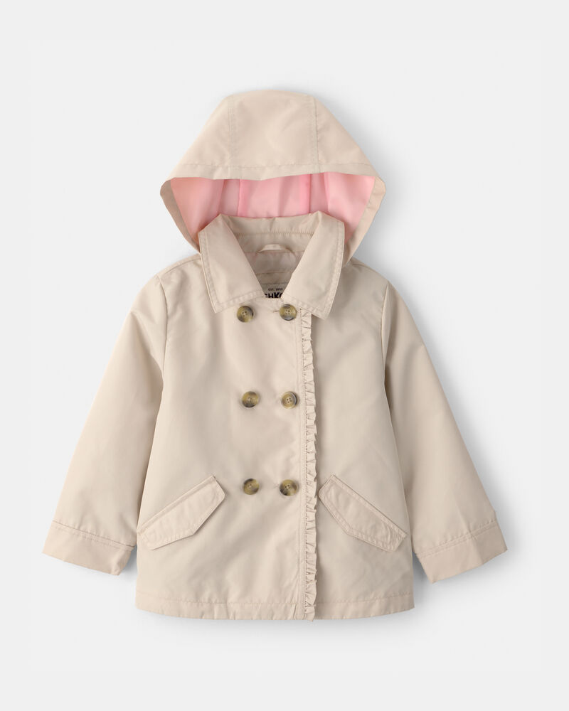 Toddler Girl Lightweight Trench Jacket - Khaki, image 2 of 4 slides