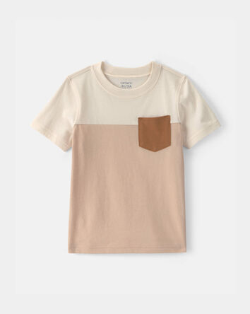 Toddler Boy Color Block Short-Sleeve T-Shirt - Tan/Ivory, 