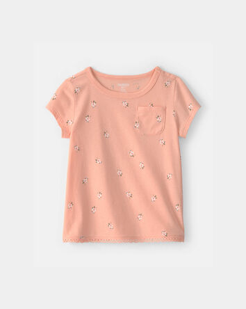 Toddler Girl Floral Top - Orange, 