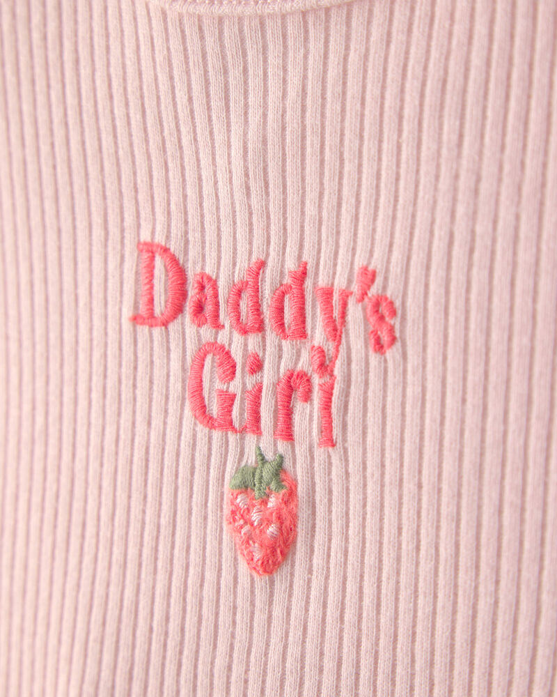 Baby Girl 'Daddy's Girl' Strawberry Short Sleeve Bodysuit & Pant Set - Pink, image 2 of 5 slides
