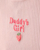 Baby Girl 'Daddy's Girl' Strawberry Short Sleeve Bodysuit & Pant Set - Pink, image 2 of 5 slides