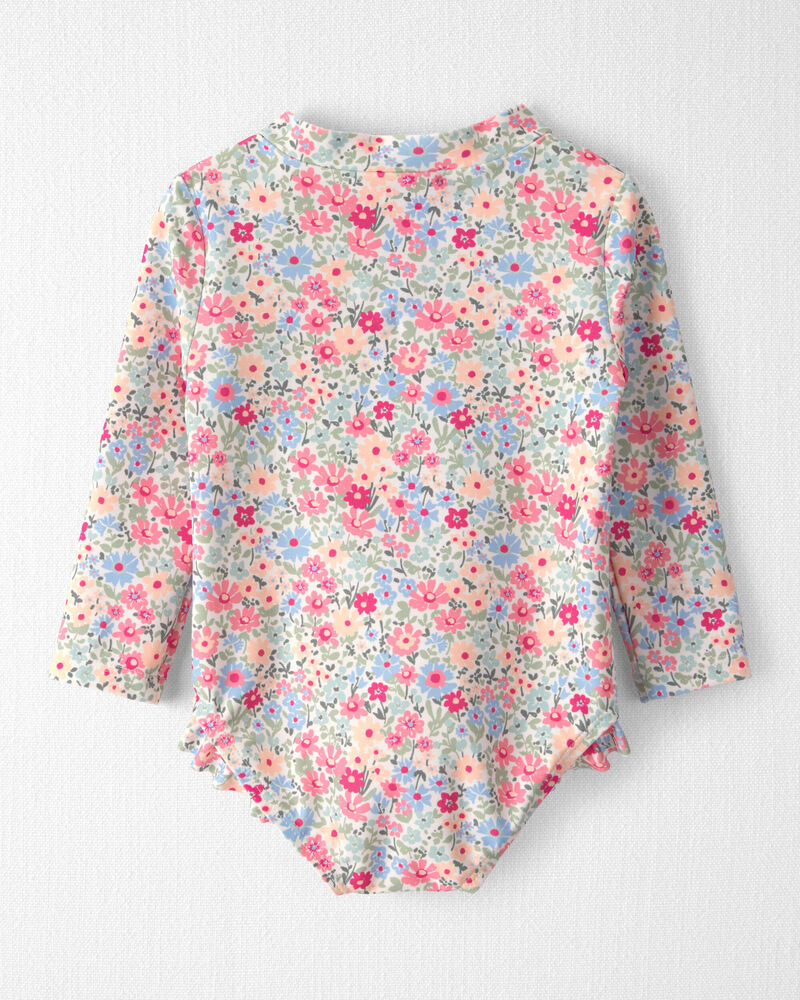 Baby Girl Recycled Rashguard Swimsuit in Meadow Mix, image 2 of 5 slides