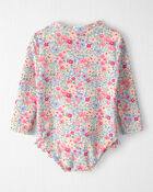 Baby Girl Recycled Rashguard Swimsuit in Meadow Mix, image 2 of 5 slides