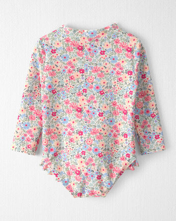 Baby Girl Recycled Rashguard Swimsuit in Meadow Mix, 