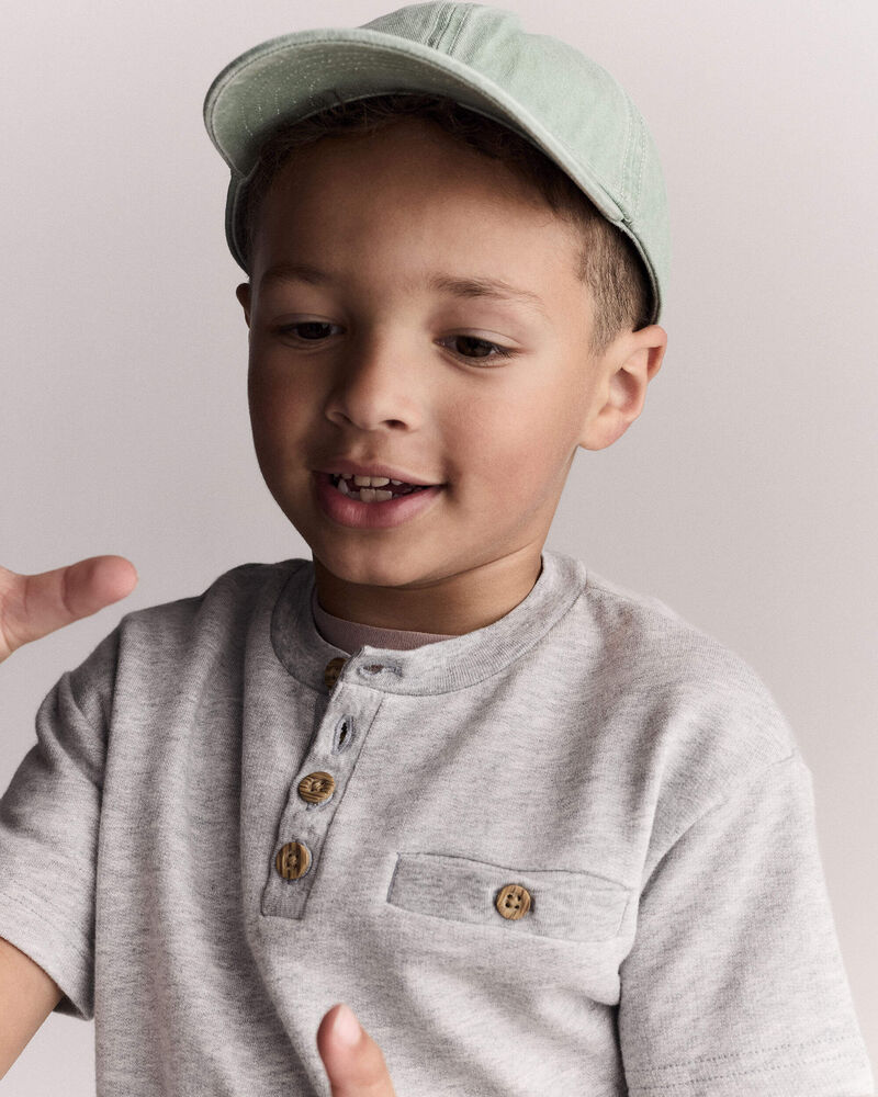 Toddler Boy Button-Front Tee - Grey, image 5 of 6 slides