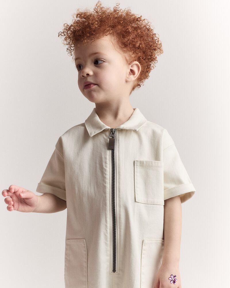 Toddler Day Out&trade; Cropped Jumpsuit - Cream, image 3 of 7 slides