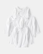 Baby 4-Pack Side-Snap Tees - White, image 1 of 2 slides