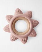 Baby Little Planet Silicone & Wood Teether - Pink, image 1 of 3 slides