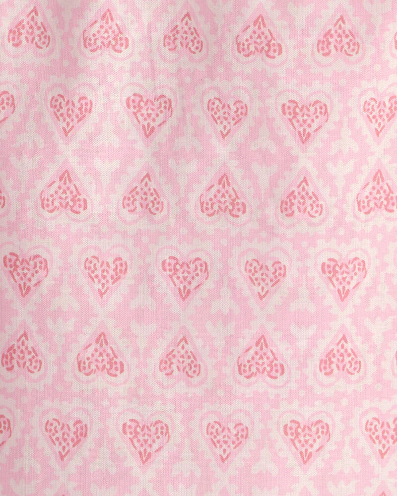 Girls Flutter-Sleeve Heart Top - Pink, image 2 of 3 slides