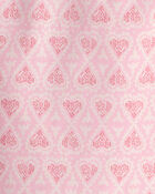 Girls Flutter-Sleeve Heart Top - Pink, image 2 of 3 slides