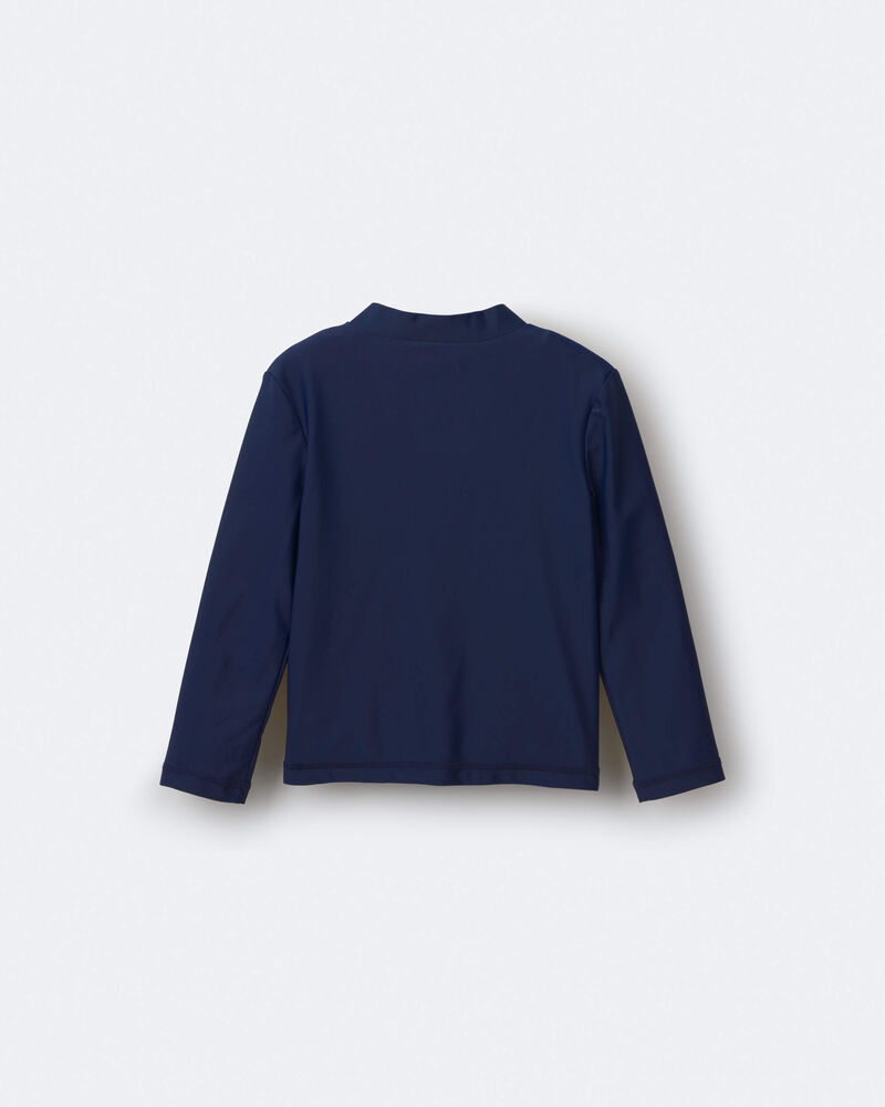 Toddler Boy 'Splish Splash' Half-Zip Long-Sleeve Rashguard - Navy, image 6 of 7 slides