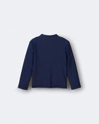 Toddler Boy 'Splish Splash' Half-Zip Long-Sleeve Rashguard - Navy, image 6 of 7 slides