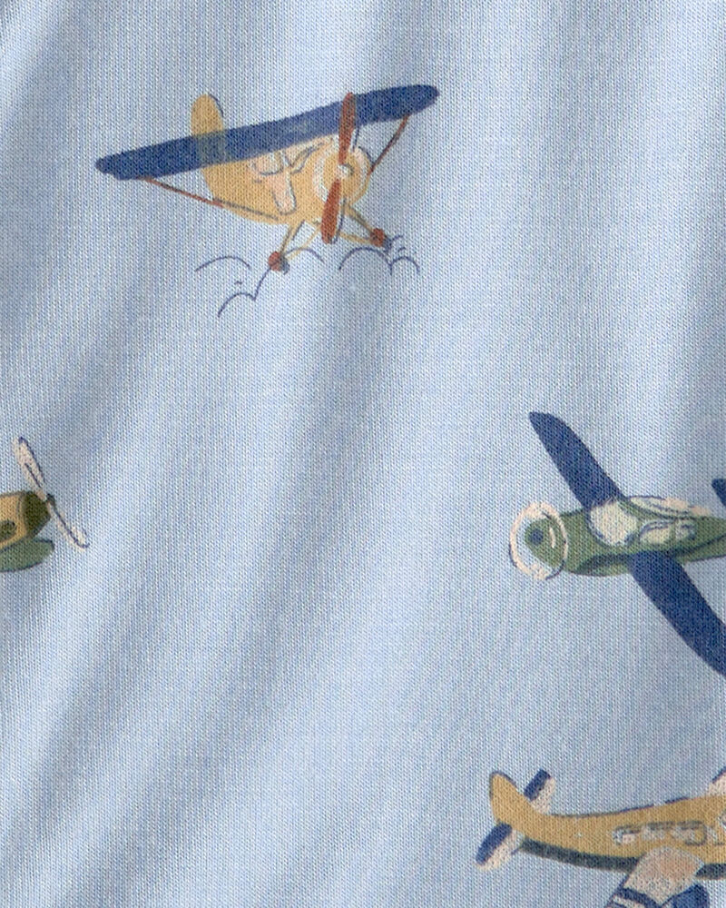 Baby Boy Plane 2-Way Zip PurelySoft Footie Sleep & Play Pajama - Blue, image 4 of 7 slides
