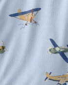 Baby Boy Plane 2-Way Zip PurelySoft Footie Sleep & Play Pajama - Blue, image 4 of 7 slides