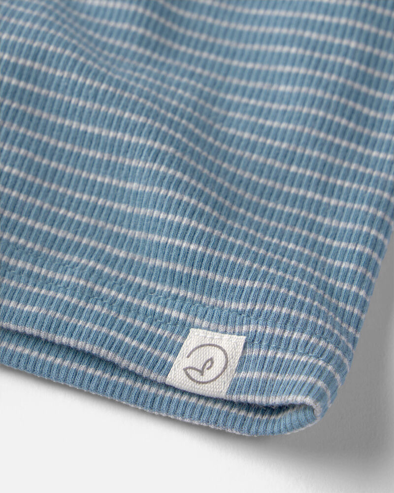 Baby 2-Piece Organic Cotton Ribbed Pajama Set in Stripes, image 2 of 4 slides