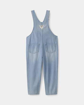 Toddler Girl Denim Patch Overalls - Light Wash, 