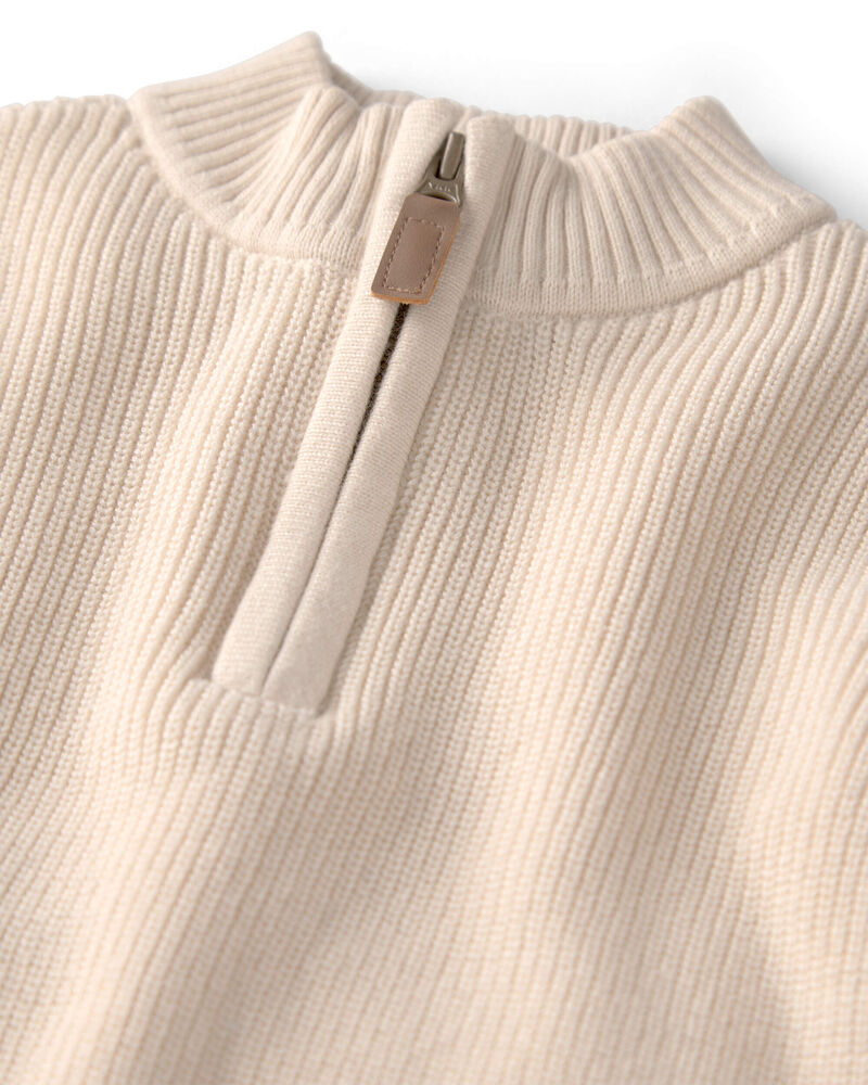 Baby Organic Cotton Quarter-Zip Pullover, image 2 of 4 slides