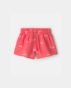 Toddler Girl Palm Tree Tropical Gauze Fashion Shorts - Coral, image 3 of 5 slides