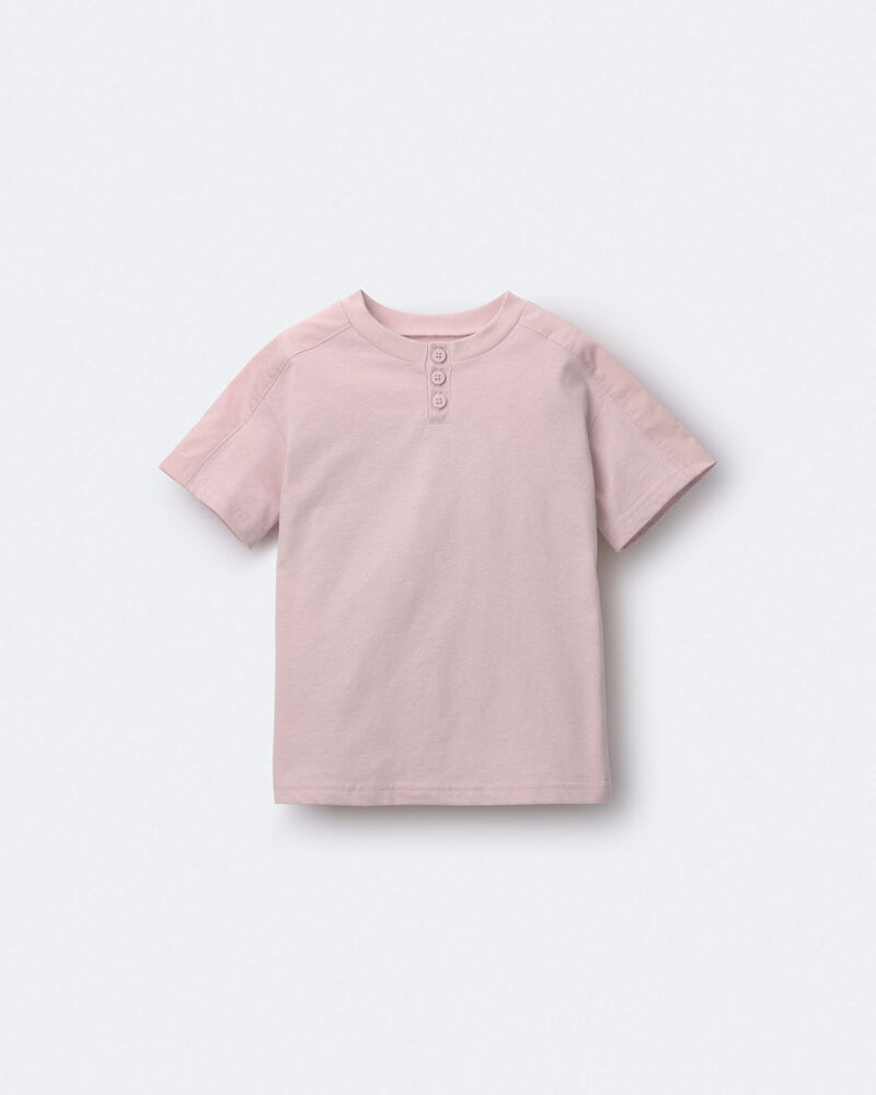 Toddler Henley Tee - Light Pink, image 2 of 6 slides