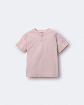 Toddler Henley Tee - Light Pink, 