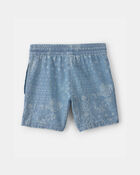 Boys Bandana Floral Chambray Short - Blue, image 2 of 4 slides