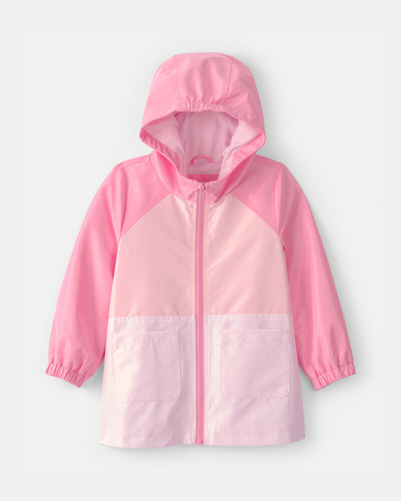 Toddler Girl Colorblock Raincoat - Pink, image 1 of 3 slides