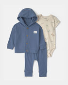 Baby Boy 3-Piece Safari Layering Set - Blue/Ivory, image 1 of 5 slides