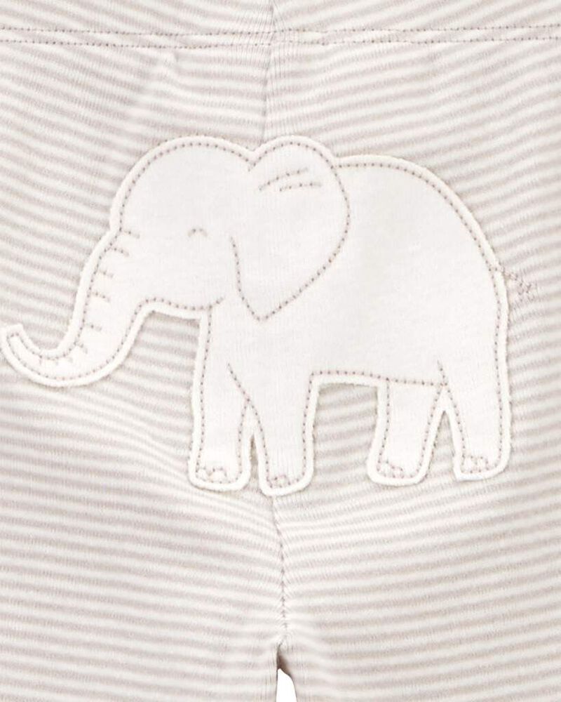 Baby 3-Piece Elephant Bodysuits & Pant Set - Grey, image 4 of 5 slides