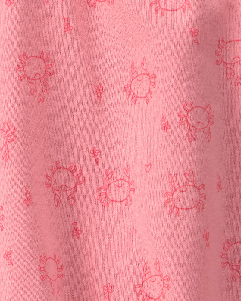 Baby Girl Crab Sleeveless Romper - Pink, image 2 of 3 slides